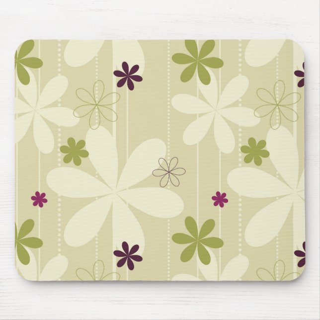 Tapis De Souris Rétro arrière - plan floral (Devant)