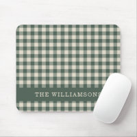 Retro Buffalo Plaid Forest Green Nom personnalisé