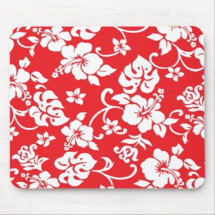 Tapis De Souris Rétro copie hawaïenne rouge Mousepad d'amusement