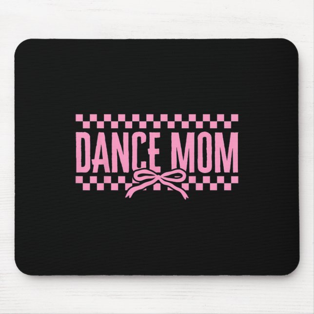 Tapis De Souris Retro Danse Maman Coquette Bow À damiers Danse Mam (Devant)