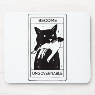 Tapis De Souris Retro Devenir ingouvernable Chat Noir Mâle de mors