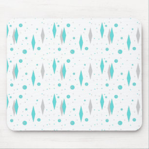 Tapis De Souris Rétro diamant et Starburst Mousepad de turquoise