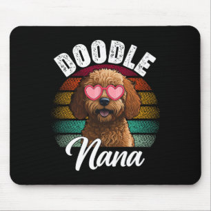 Tapis De Souris Retro Doodle Nana Goldendoodle Amoureux des chiens