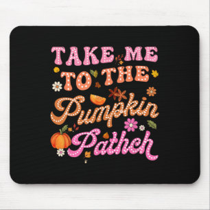 Tapis De Souris Retro Emmenez-Moi À Citrouille Patch Flowers Fall