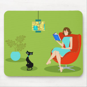 Tapis De Souris Rétro femme Mousepad de lecture