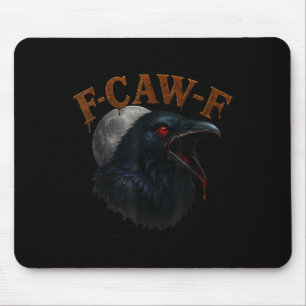 Tapis De Souris Retro Funny F Caw F Crow Et Bird Moon