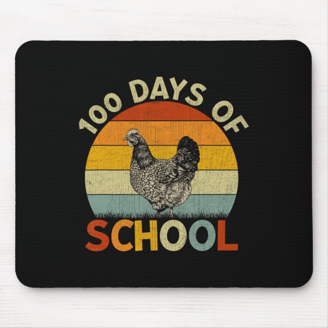 Tapis De Souris Retro Garçons Filles Enseignants 100ème Jour De L' (Devant)