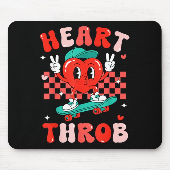 Tapis De Souris Retro Groovy Heart Throb Valentines Day Toddlers B (Devant)
