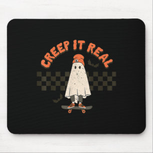 Tapis De Souris Retro Halloween Creep it real Ghost Boy Fall Seaso