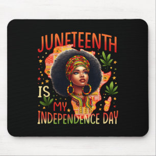 Tapis De Souris Retro JunetDix Est Mon Fête De L'Indépendance Blac