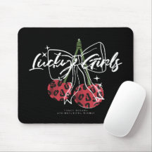Retro Lucky Girls Cherry Quote