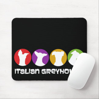 Tapis De Souris Rétro Moderne Italien Greyhounds Dark Mouse Pad