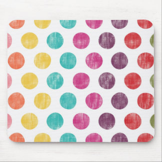 Tapis De Souris Rétro motif de point de polka d'amusement coloré