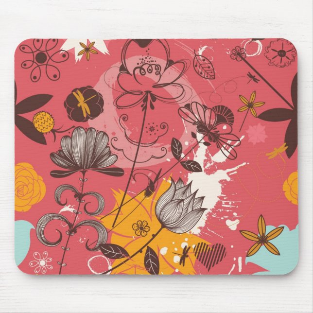 Tapis De Souris Rétro motif floral (Devant)
