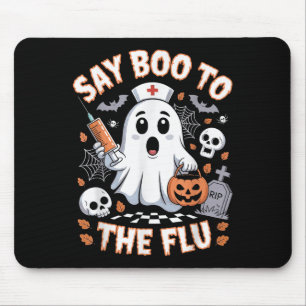 Tapis De Souris Retro Nurse Ghost Halloween Vaccine Dit Boo À