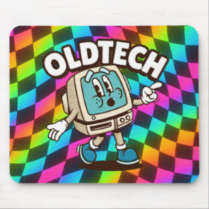 Tapis de souris rétro OldTech psychédélique