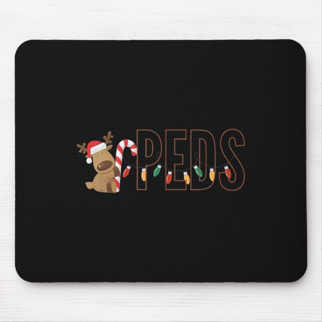 Tapis De Souris Retro Pediatrics Christmas Lights Reindeer Peds Nu (Devant)