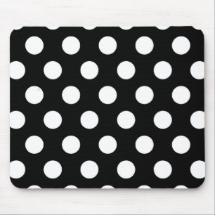Tapis De Souris Rétro pois noir et blanc