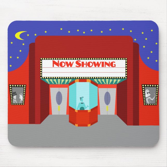 Tapis De Souris Rétro salle de cinéma Mousepad (Devant)