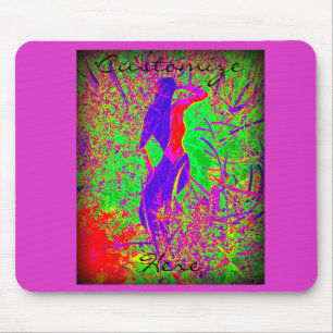Tapis De Souris rétro sirène hippie pourpre super Thunder_Cove