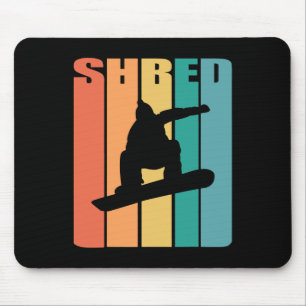 Tapis De Souris Rétro Snowboard Shirt Shred Snowboarder Cadeau Sn