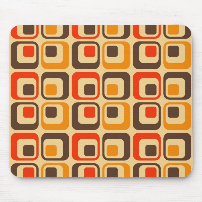 Tapis De Souris Rétro Squares Pattern (Devant)