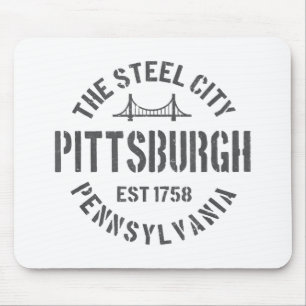 Tapis De Souris Retro Steel City Pittsburgh Pennsylvania Yinz vint