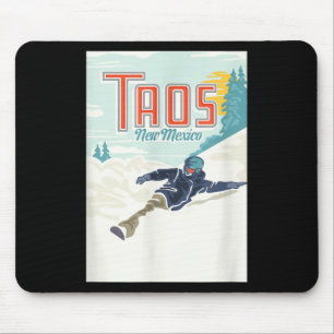 Tapis De Souris Retro Taos Ski Valley Nouveau-Mexique Ski Snowboar