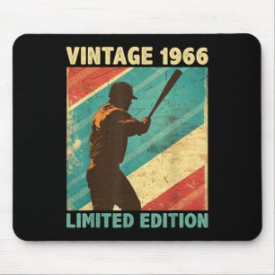 Tapis De Souris Retro Vintage 1966 Baseball Lover Limited Edition