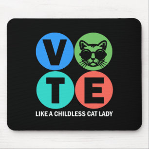 Tapis De Souris Rétro Voter Comme Une Femme Sans Enfant Vote Kam