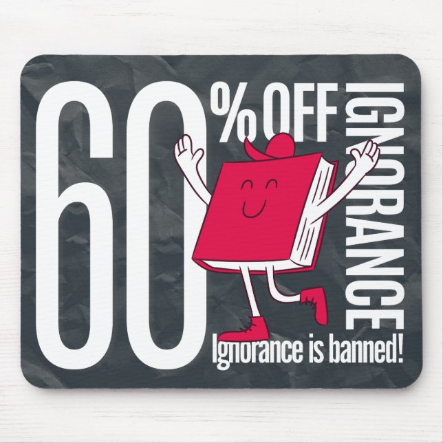 Tapis De Souris Retro Whimsical Bookish Ignorance Banned Office  (Devant)