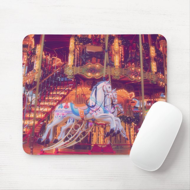 Tapis De Souris rêve d'enfance - vieux cheval carrousel (Avec souris)