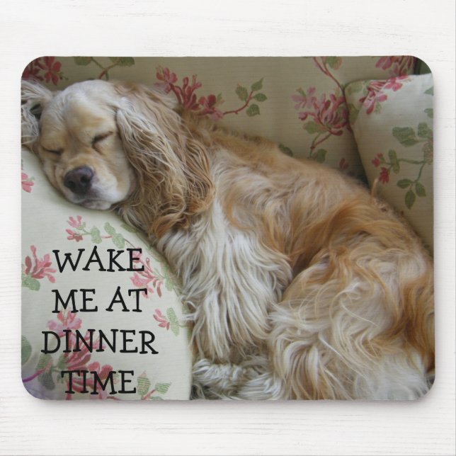 TAPIS DE SOURIS "RÉVEILLEZ-MOI À L'HEURE DU DÎNER" (Devant)