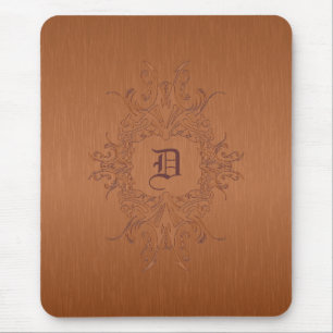 Tapis De Souris Revêtement en aluminium brossé Brown en cuivre mét