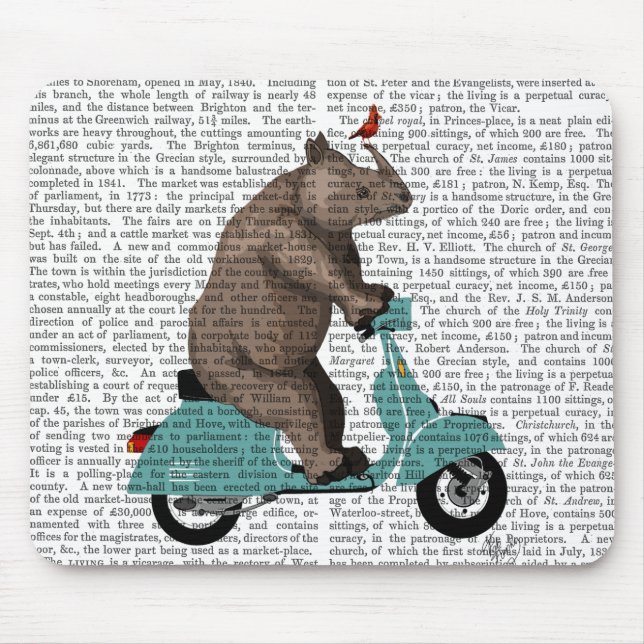Tapis De Souris Rhino sur cyclomoteur (Devant)