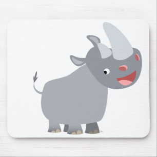 Tapis De Souris Rhinocéros drôle Mousepad de bande dessinée