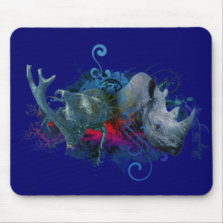Tapis De Souris rhinocéros et scarabée noirs de rhinocéros