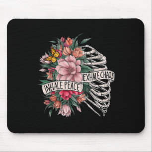 Tapis De Souris Rib Cage Inhale Peace Exhale Chaos Santé mentale