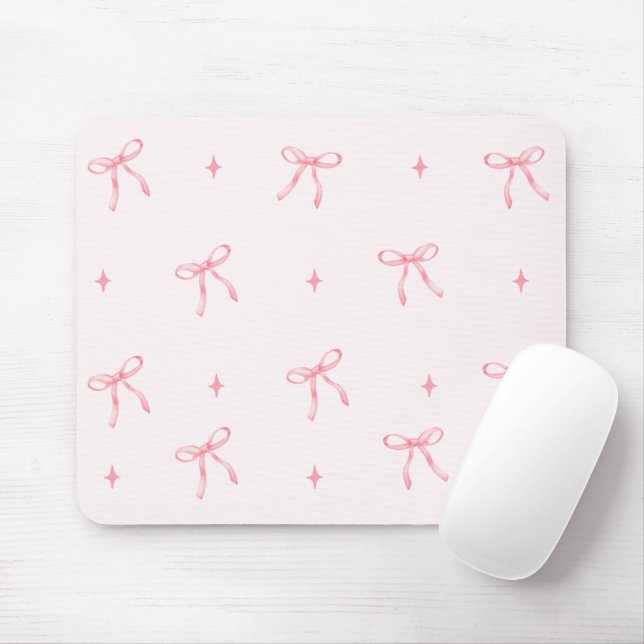 Tapis De Souris Ribbon rose Aquarelle (Avec souris)