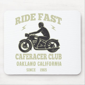 Tapis De Souris Ride Fast Cafe Racer Club Personnalisé