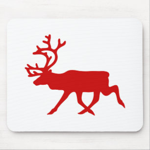 Tapis De Souris Rindeer rouge / Silhouette caribou
