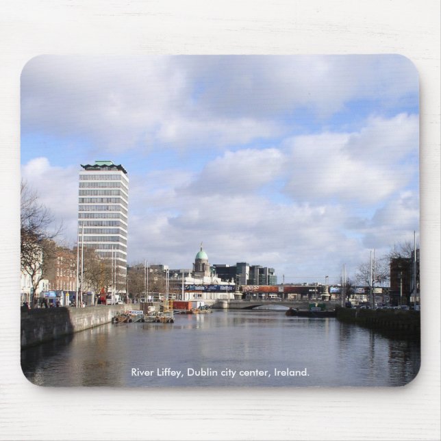 Tapis De Souris River Liffey, Liberty Hall & Douanes House (Devant)
