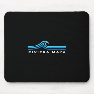 Tapis De Souris Riviera Maya Mexique Vagues Vintage Hommes Femmes 
