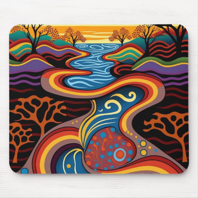 Tapis De Souris Rivière, autochtone, rêveur. (Devant)