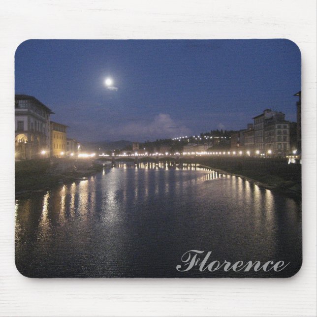 Tapis De Souris Rivière de l'Arno la nuit (Devant)
