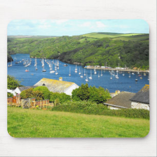 Tapis De Souris Rivière Fowey et bateaux, les Cornouailles