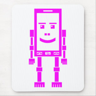 Tapis De Souris Robo Phone - Magenta en blanc
