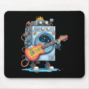 Tapis De Souris Robot de lave-linge drôle avec costume de guitare 