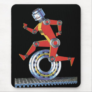 Tapis De Souris Robot de science-fiction vintage courant avec une 