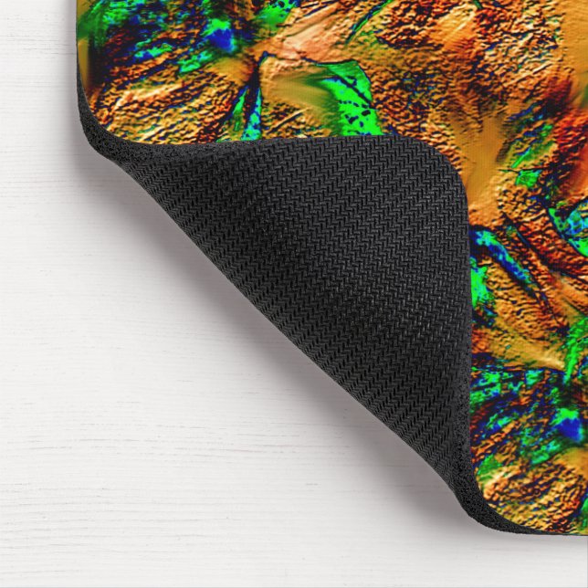 Tapis De Souris Roche très rustique en jaune brûlé avec tache vert (Coin)